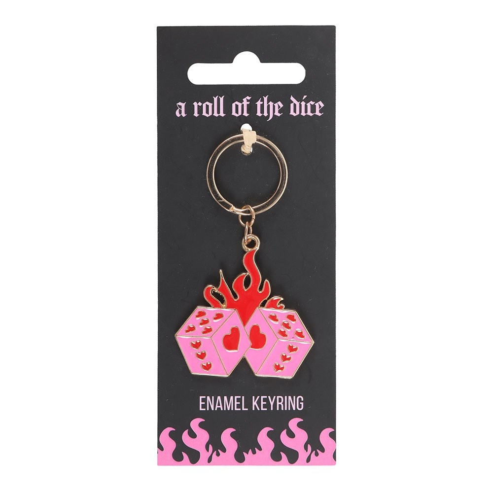 Something Different - Flaming Dice Keychain - Multicolours